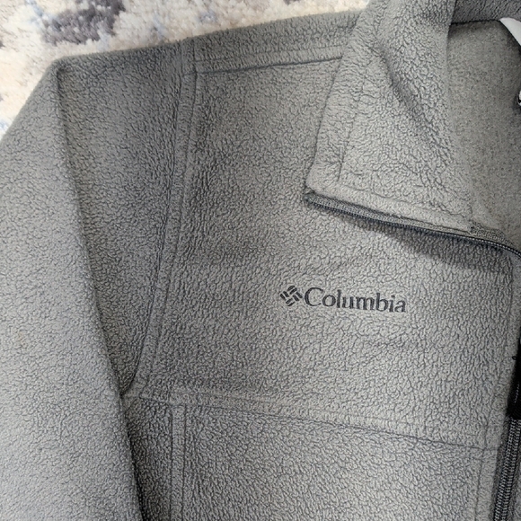 Columbia Youth Gray Full Zip Fleece Jacket Size 14/16 - Picture 3 of 7